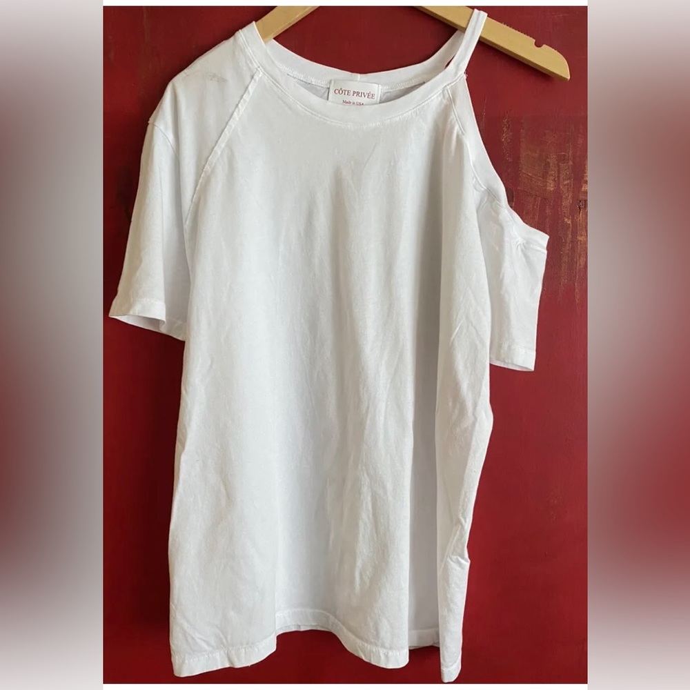 COTE PRIVEE pima cotton deconstructed tee